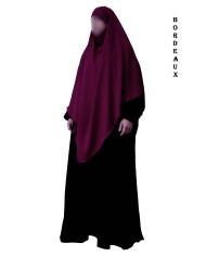 Khimar Long à Pointe en Tissu Jazz – Bandeau Intégré