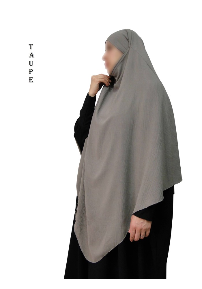 Khimar Long à Pointe en Tissu Jazz – Bandeau Intégré