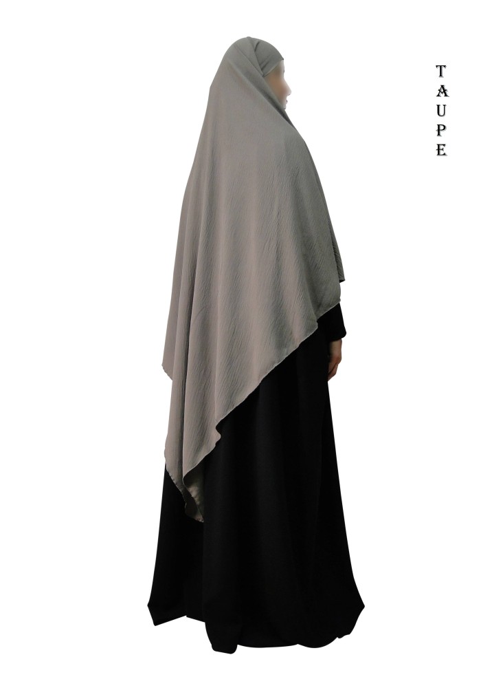 Khimar Long à Pointe en Tissu Jazz – Bandeau Intégré