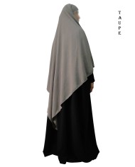 Khimar Long à Pointe en Tissu Jazz – Bandeau Intégré