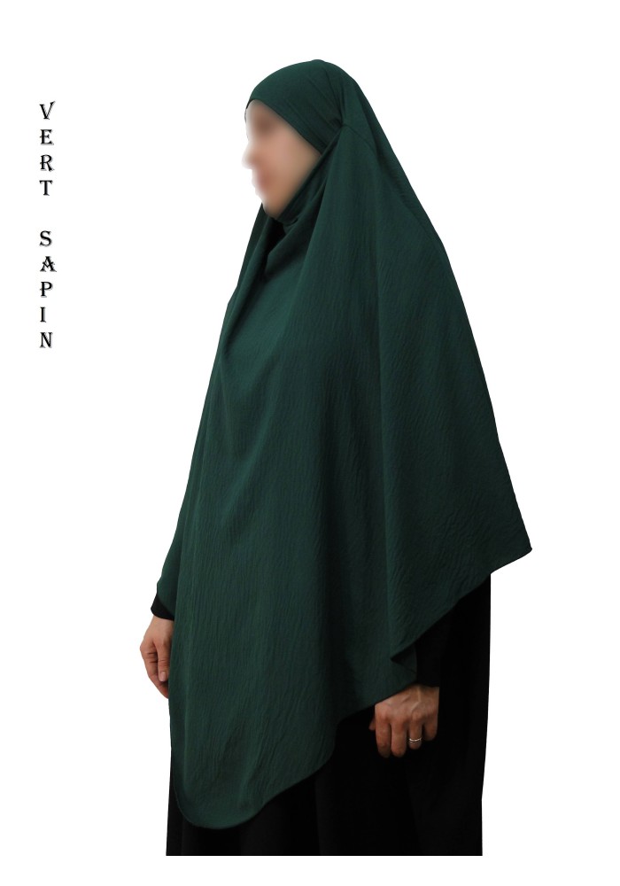 Khimar Long à Pointe en Tissu Jazz – Bandeau Intégré