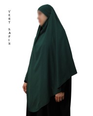 Khimar Long à Pointe en Tissu Jazz – Bandeau Intégré