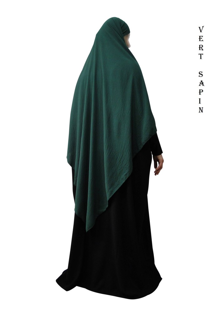 Khimar Long à Pointe en Tissu Jazz – Bandeau Intégré