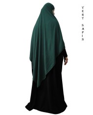 Khimar Long à Pointe en Tissu Jazz – Bandeau Intégré
