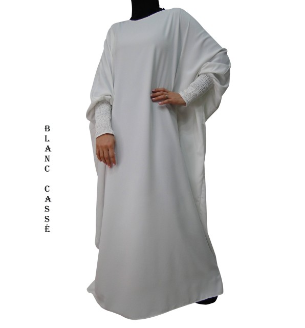 Abaya Papillon "manches smokées" (Soie de Médine)