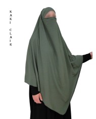 Khimar Long à Pointe en Tissu Jazz – Bandeau Intégré