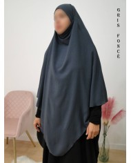 Khimar Long à Pointe en Tissu Jazz – Bandeau Intégré