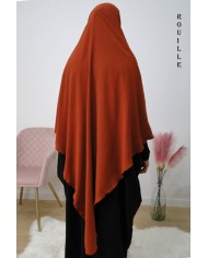 Khimar Long à Pointe en Tissu Jazz – Bandeau Intégré