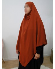 Khimar Long à Pointe en Tissu Jazz – Bandeau Intégré