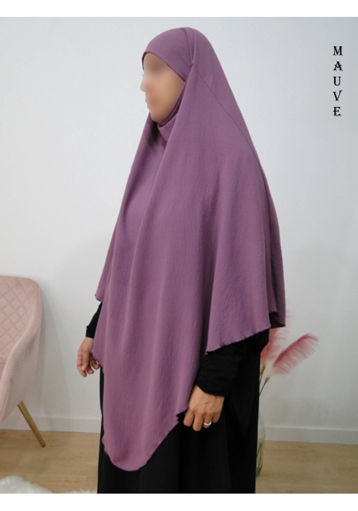 Khimar Long à Pointe en Tissu Jazz – Bandeau Intégré