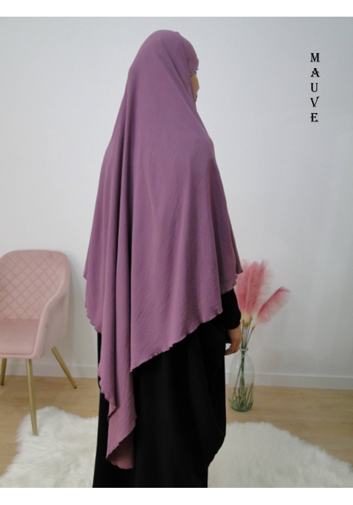 Khimar Long à Pointe en Tissu Jazz – Bandeau Intégré