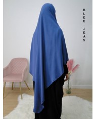 Khimar Long à Pointe en Tissu Jazz – Bandeau Intégré