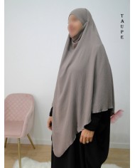 Khimar Long à Pointe en Tissu Jazz – Bandeau Intégré
