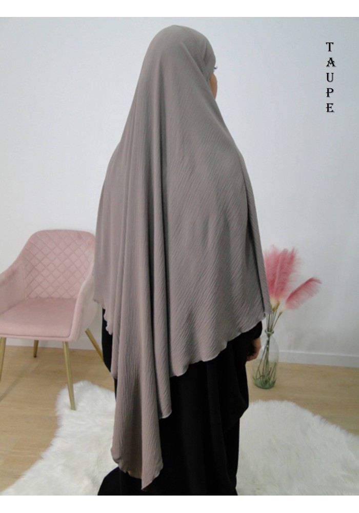 Khimar Long à Pointe en Tissu Jazz – Bandeau Intégré