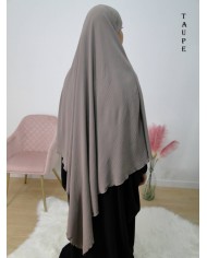 Khimar Long à Pointe en Tissu Jazz – Bandeau Intégré
