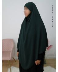 Khimar Long à Pointe en Tissu Jazz – Bandeau Intégré
