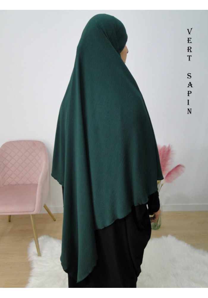 Khimar Long à Pointe en Tissu Jazz – Bandeau Intégré