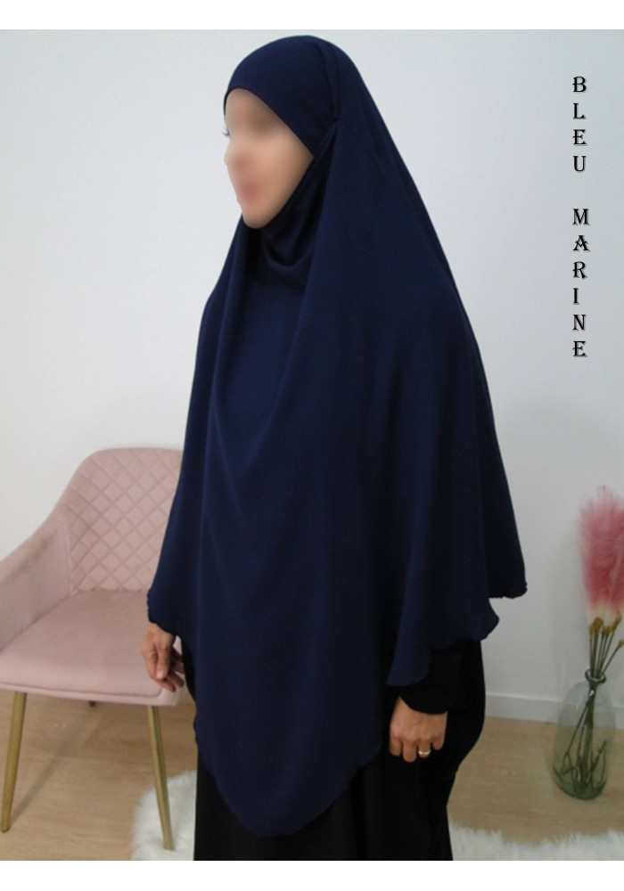 Khimar Long à Pointe en Tissu Jazz – Bandeau Intégré