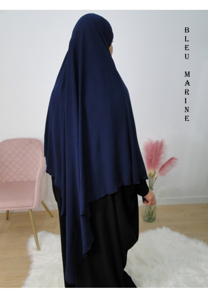 Khimar Long à Pointe en Tissu Jazz – Bandeau Intégré