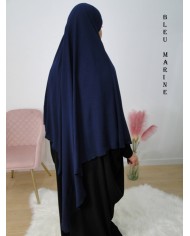 Khimar Long à Pointe en Tissu Jazz – Bandeau Intégré
