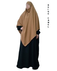 Khimar Long à Pointe en Tissu Jazz – Bandeau Intégré