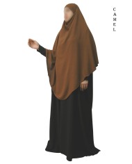 Khimar Long à Pointe en Tissu Jazz – Bandeau Intégré