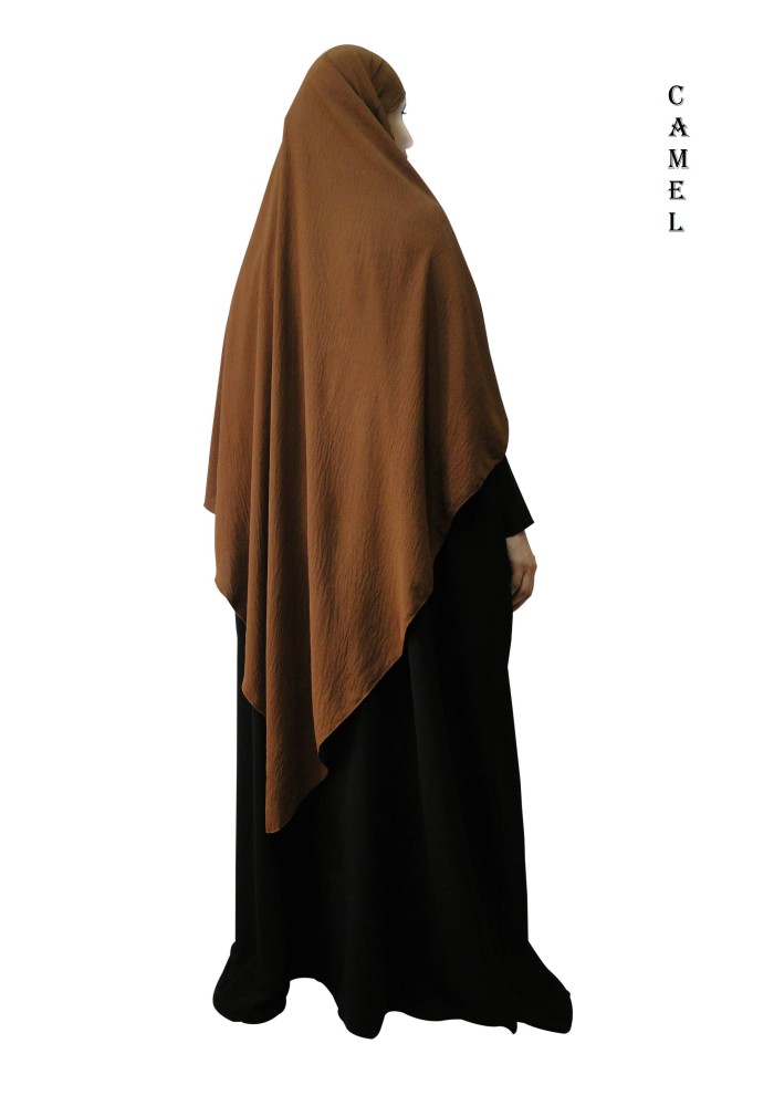 Khimar Long à Pointe en Tissu Jazz – Bandeau Intégré