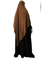 Khimar Long à Pointe en Tissu Jazz – Bandeau Intégré