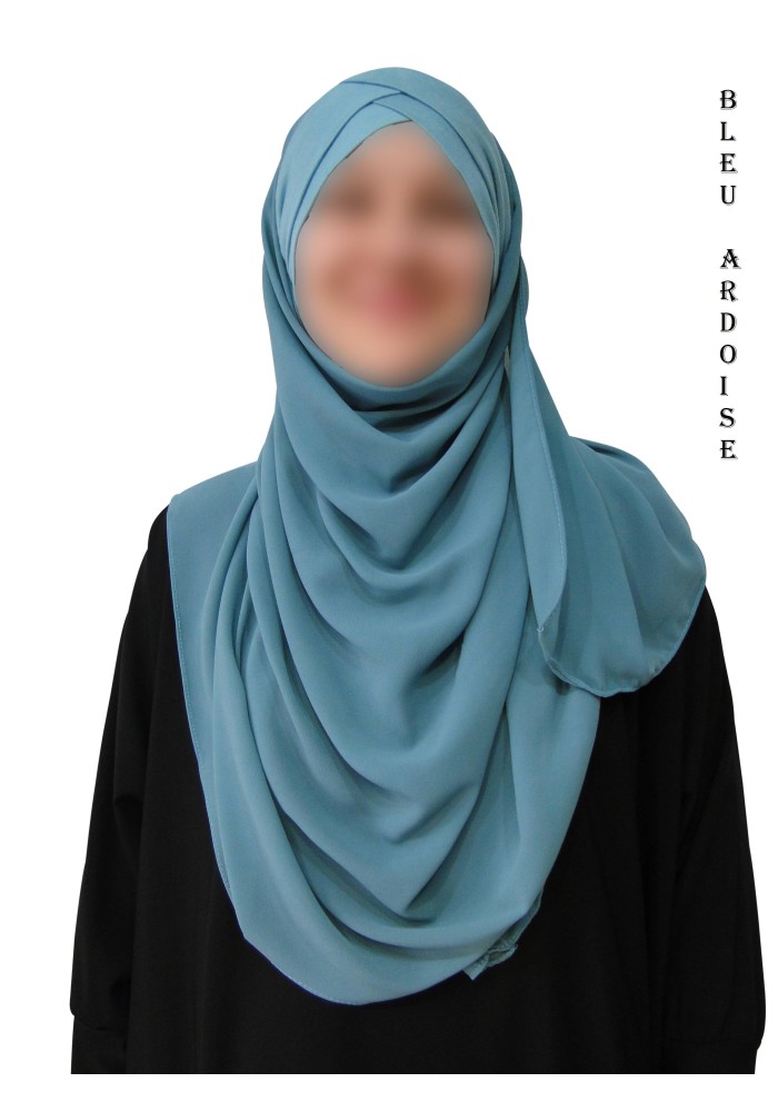 Hijab Malaisien Bonnet Croisé – Châle Intégré