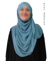 Hijab Malaisien Bonnet Croisé – Châle Intégré