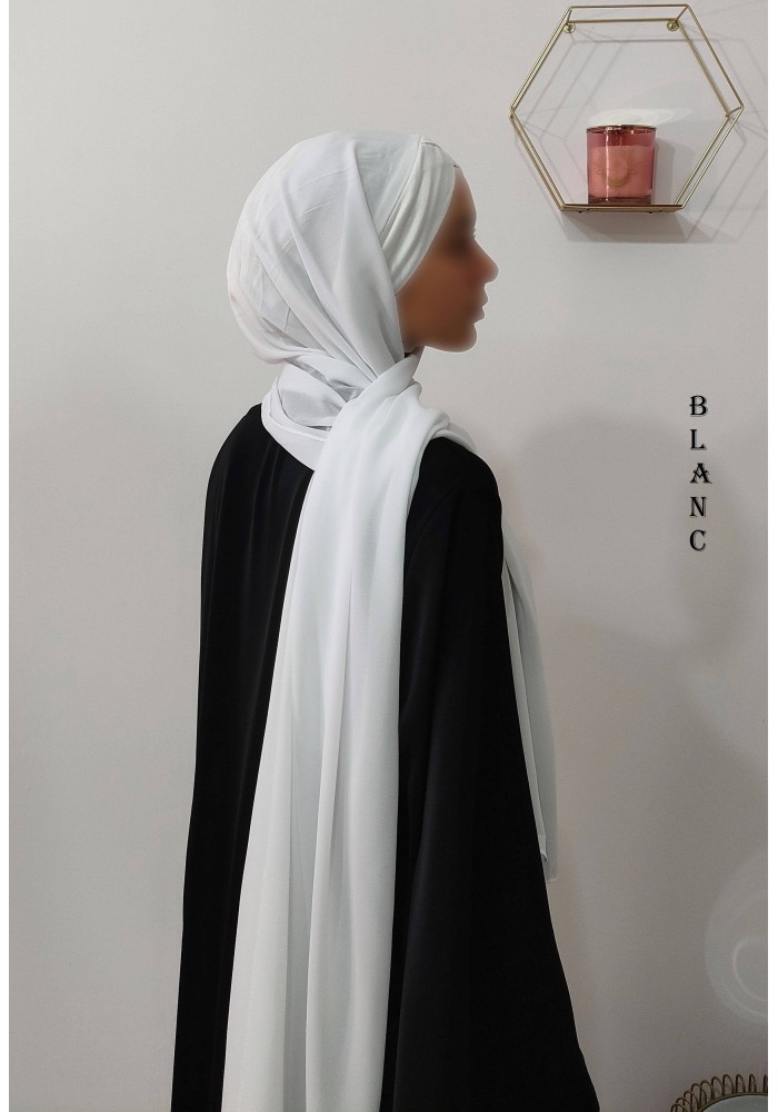 Hijab Malaisien Bonnet Croisé – Châle Intégré