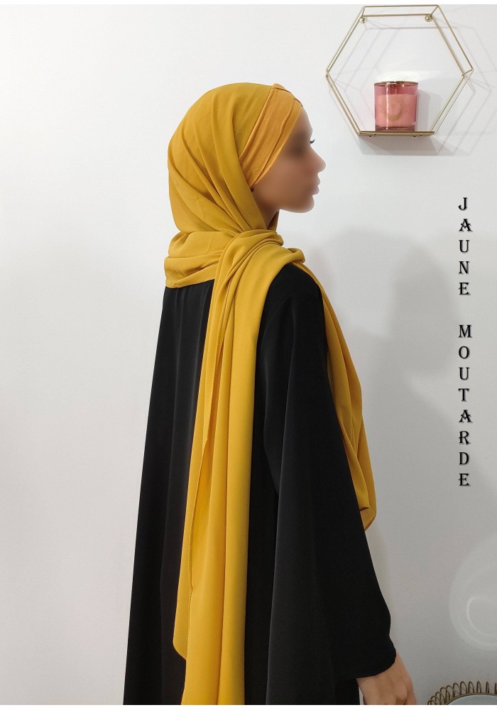 Hijab Malaisien Bonnet Croisé – Châle Intégré
