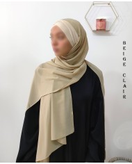 Hijab Malaisien Bonnet Croisé – Châle Intégré
