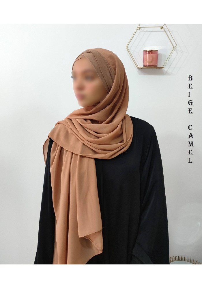 Hijab Malaisien Bonnet Croisé – Châle Intégré