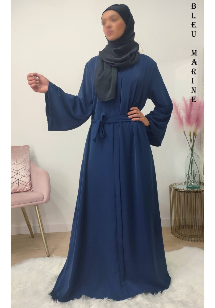 Abaya évasée Imane avec poches (Soie de Médine)