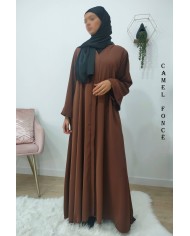 Abaya évasée Imane avec poches (Soie de Médine)