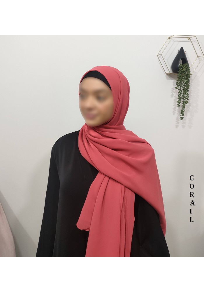 Grand Hijab Carré 160x160 cm – Georgette de Corée