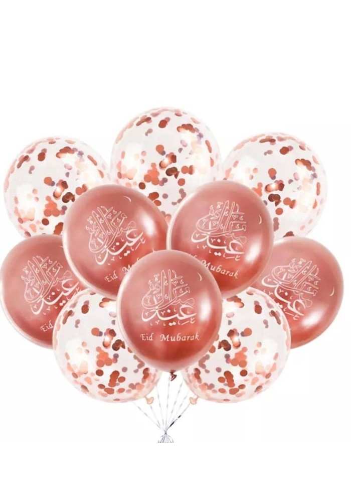 Sachet de 10 ballons " Aîd Moubarak" (confettis)