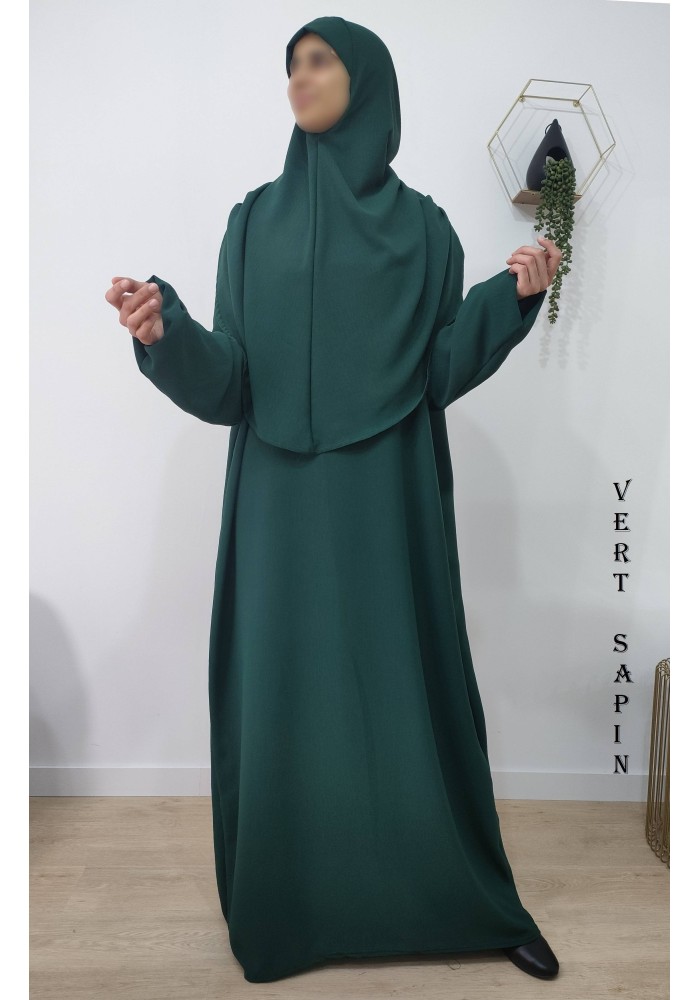 Robe de Prière Femme avec Hijab Intégré – Tissu Jazz