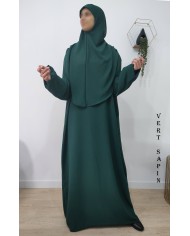 Robe de Prière Femme avec Hijab Intégré – Tissu Jazz