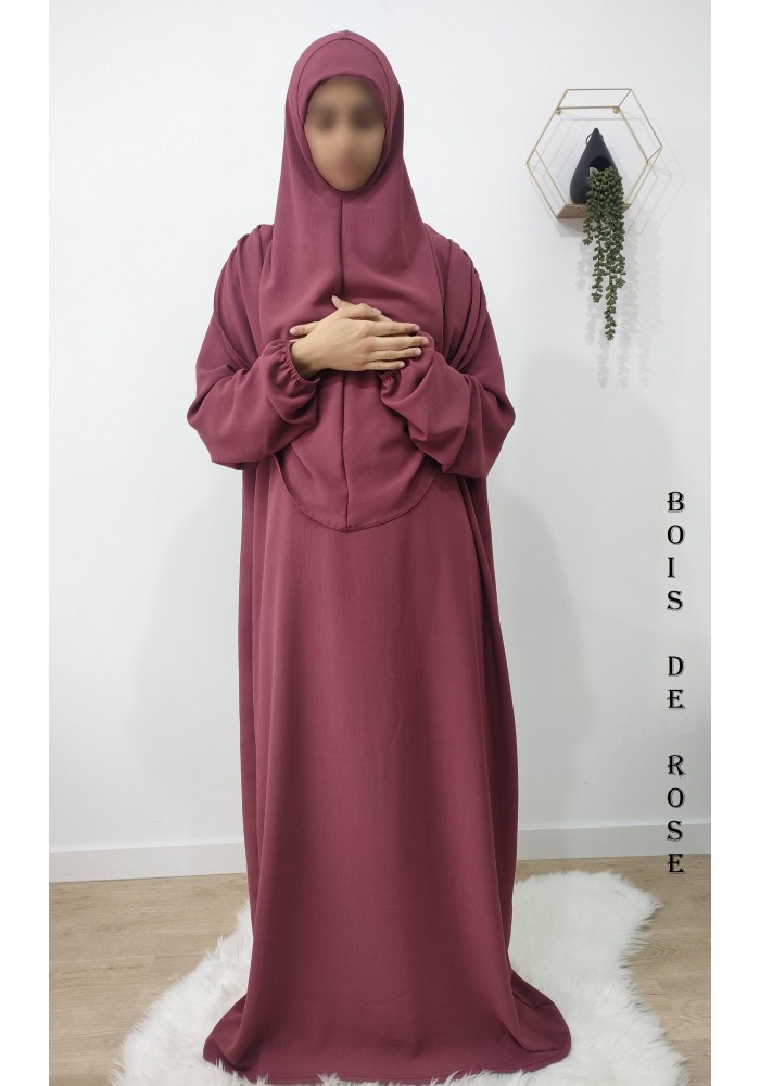 Robe de Prière Femme avec Hijab Intégré – Tissu Jazz