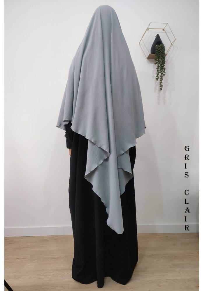 Khimar Long à Pointe en Tissu Jazz – Bandeau Intégré
