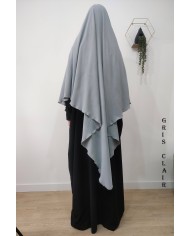 Khimar Long à Pointe en Tissu Jazz – Bandeau Intégré