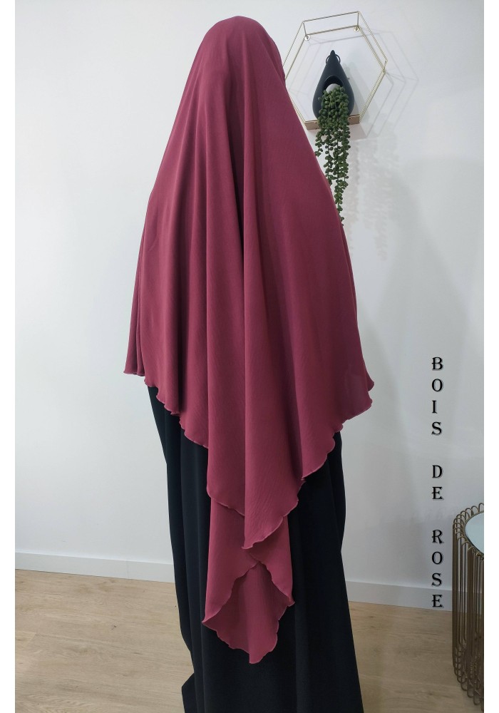 Khimar Long à Pointe en Tissu Jazz – Bandeau Intégré