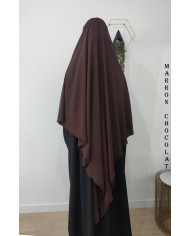Khimar Long à Pointe en Tissu Jazz – Bandeau Intégré