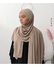 Hijab Malaisien Bonnet Croisé – Châle Intégré