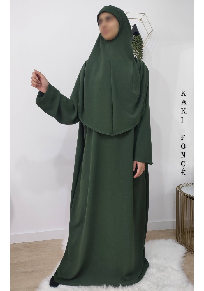 Robe de Prière Femme avec Hijab Intégré – Tissu Jazz