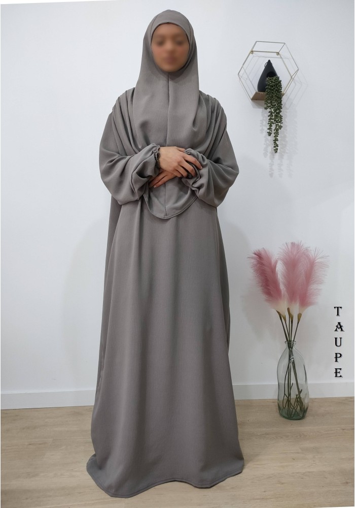 Robe de Prière Femme avec Hijab Intégré – Tissu Jazz