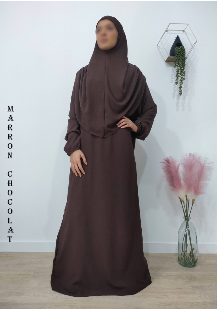 Robe de Prière Femme avec Hijab Intégré – Tissu Jazz