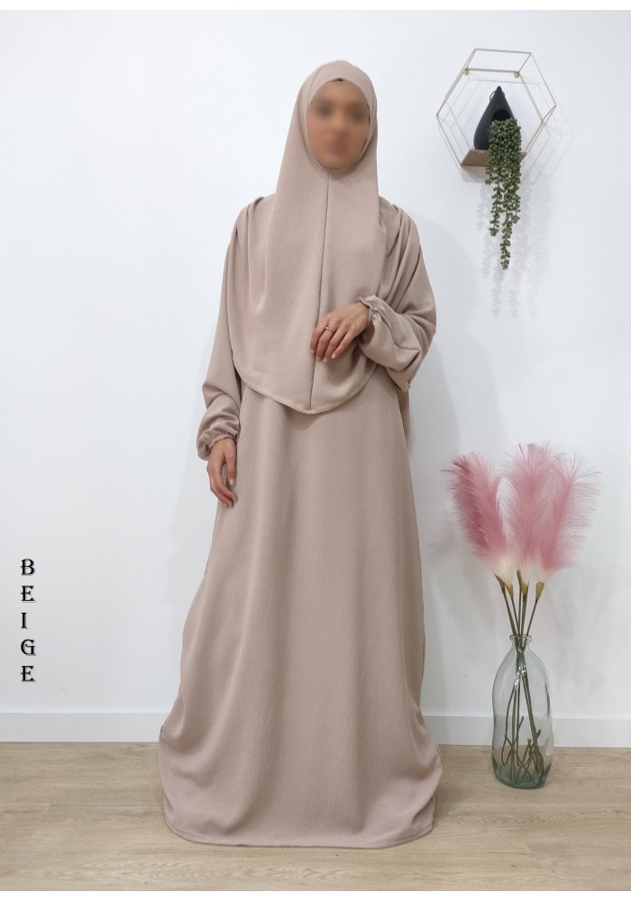 Robe de Prière Femme avec Hijab Intégré – Tissu Jazz
